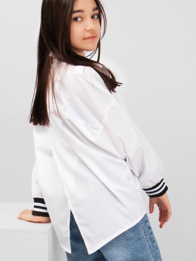 Блузка для девочки оверсайз SP1013 - белый (НТ)