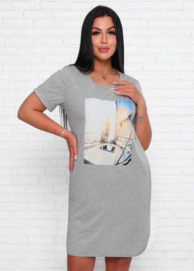 Туника 33515 - серый меланж (НТ)