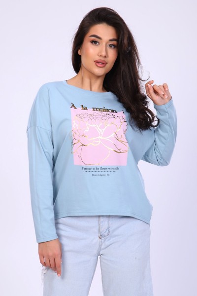 Туника 80013 - серо-голубой (НТ)