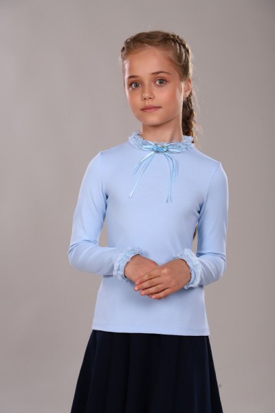 Блузка для девочки Ариэль Арт. 13265 - светло-голубой (НТ)