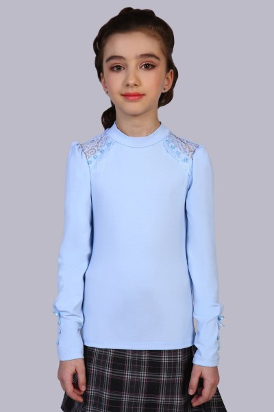 Блузка для девочки Алена арт. 13143 - светло-голубой (НТ)