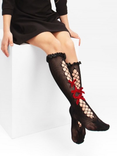 Гольфы для девочки сеточка SP901 - черный (НТ) Гольфы для девочки сеточка SP901 - черный (НТ)