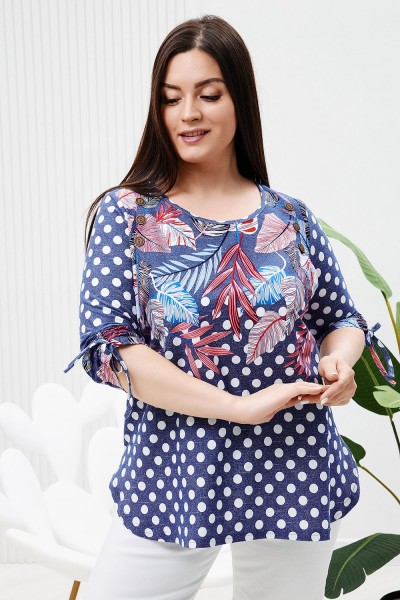 Туника 7386 - горох+листья (НТ)