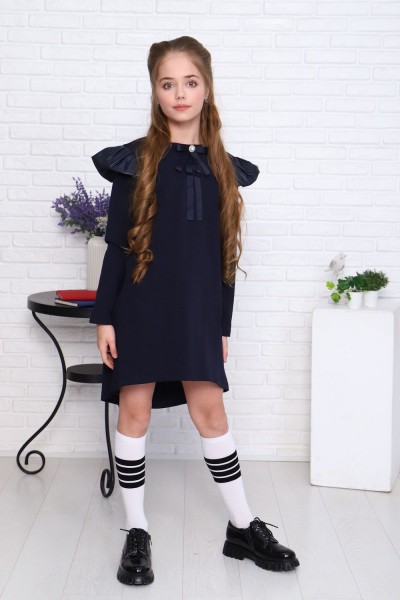 Платье для девочки Арт. 13277 - темно-синий (НТ)