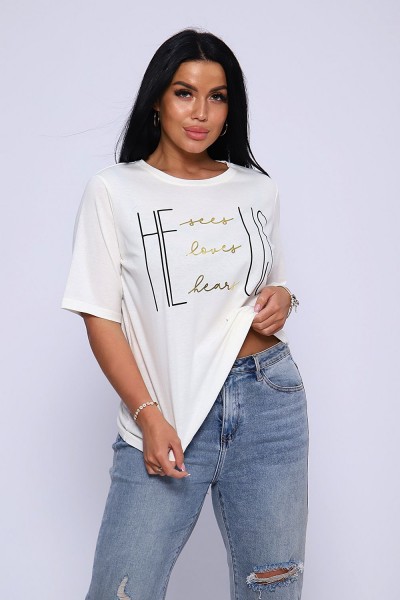 Футболка 80022 - молочный (НТ) Футболка 80022 - молочный (НТ)