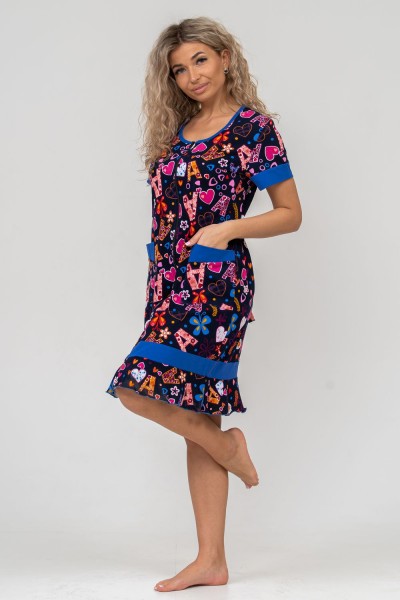 Халат 36640 - темно-синий (НТ)