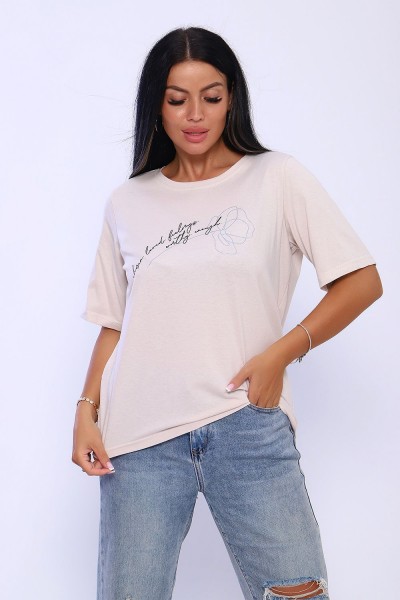 Футболка 80021 - бежевый (НТ) Футболка 80021 - бежевый (НТ)