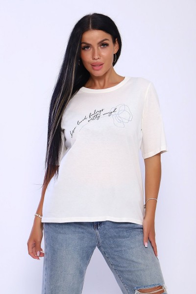 Футболка 80021 - молочный (НТ) Футболка 80021 - молочный (НТ)