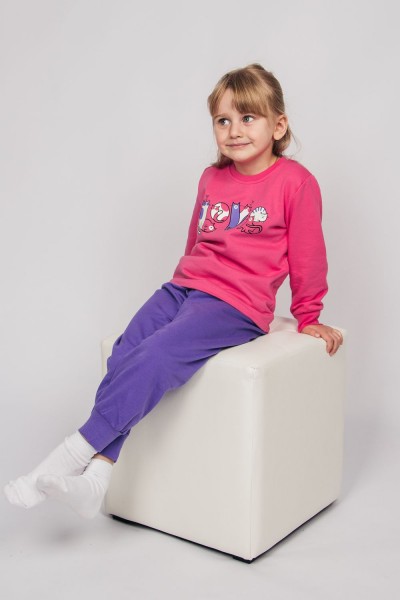 Пижама для девочки 91224 - розовый-васильковый (НТ)