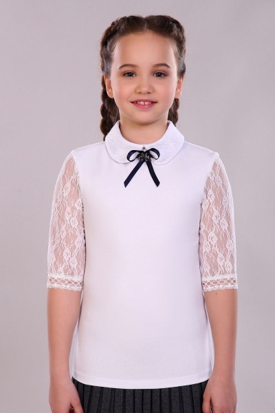 Блузка для девочки Шарлиз Арт. 13237 - белый (НТ)