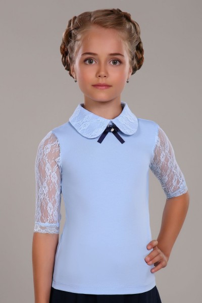 Блузка для девочки Шарлиз Арт. 13237 - светло-голубой (НТ)