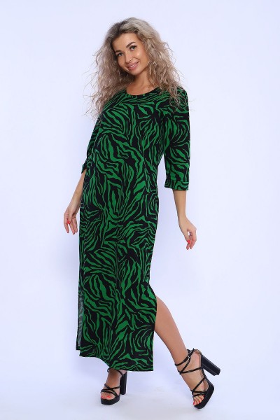 Платье 59205 - черный-зеленый (НТ)