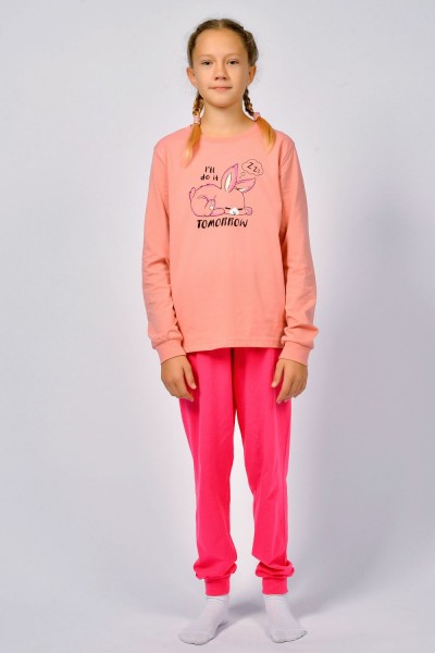 Пижама для девочки 91230 - пыльная роза-ярко-розовый (НТ)
