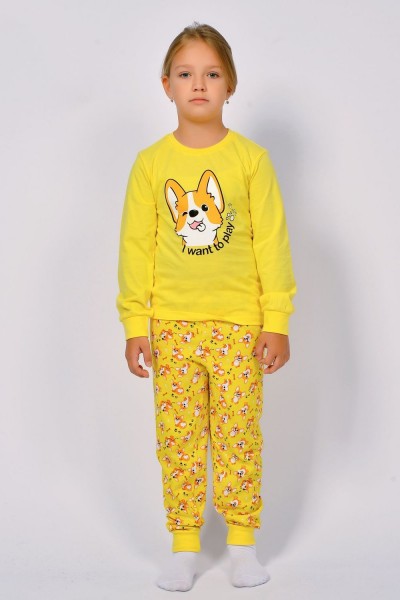 Пижама детская 91225 - желтый корги (НТ)