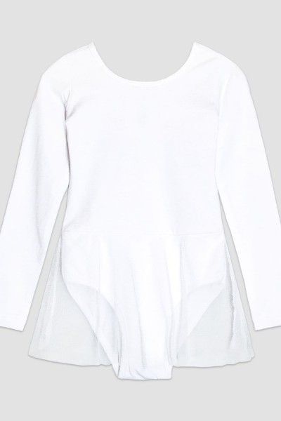 Боди (купальник гимнастический) с юбкой длинный рукав 4416-2 - черный (НТ) Боди (купальник гимнастический) с юбкой длинный рукав 4416-2 - черный (НТ)