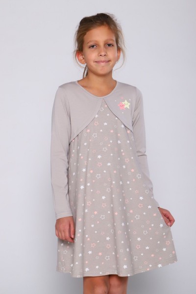 Платье Вечеринка длинный рукав детское - бежевый (НТ)