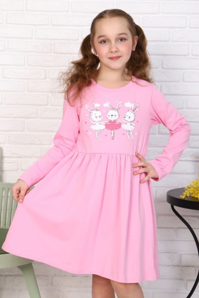 Платье Балеринки детское дл. рукав - ярко-розовый (НТ)