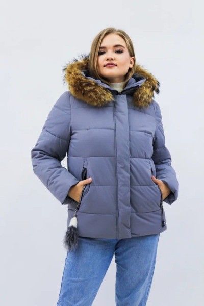 Зимняя женская куртка еврозима-зима 2867 - серый (НТ)