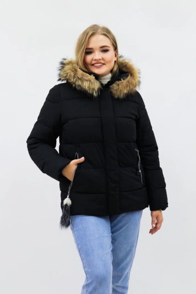 Зимняя женская куртка еврозима-зима 2867 - черный (НТ)