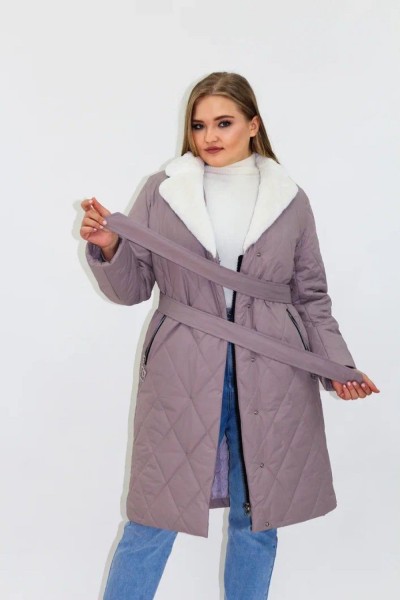 Демисезонная женская куртка осень-весна-еврозима 2816 - розовый (НТ)