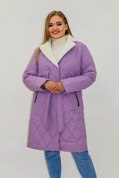 Демисезонная женская куртка осень-весна-еврозима 2816 - сирень (НТ)