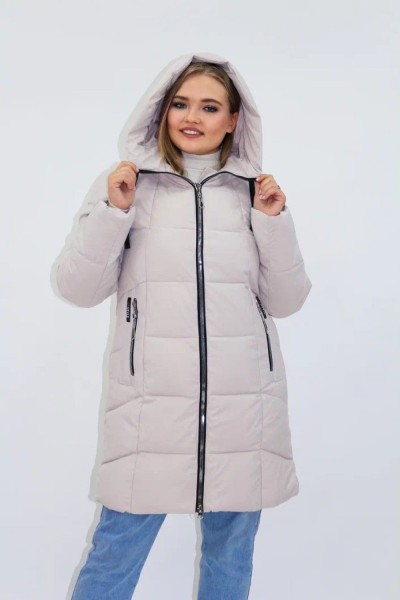 Зимняя женская куртка еврозима-зима 2830 - бежевый (НТ)