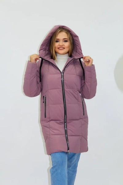 Зимняя женская куртка еврозима-зима 2830 - розовый (НТ)