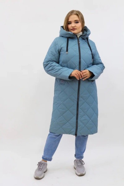 Демисезонная женская куртка осень-весна-еврозима 2810 - бирюзовый (НТ)