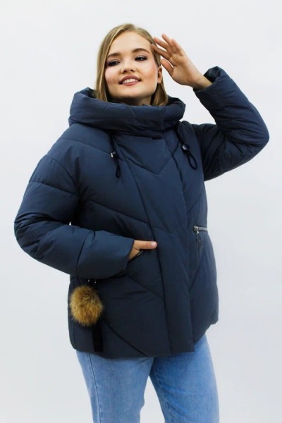 Зимняя женская куртка еврозима-зима 2876 - серый (НТ)