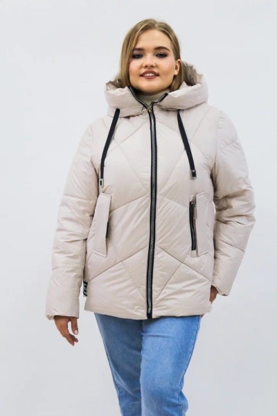Демисезонная женская куртка осень-весна-еврозима 2811 - бежевый (НТ)