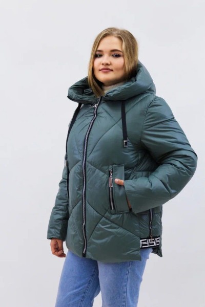 Демисезонная женская куртка осень-весна-еврозима 2811 - бирюзовый (НТ)