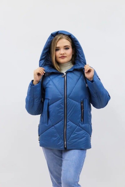 Демисезонная женская куртка осень-весна-еврозима 2811 - голубой (НТ)