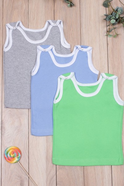 Комплект 2+1 майка кнопка интерлок в ассортименте арт. МКН-ИН-ассортимент - ассорти (НТ)