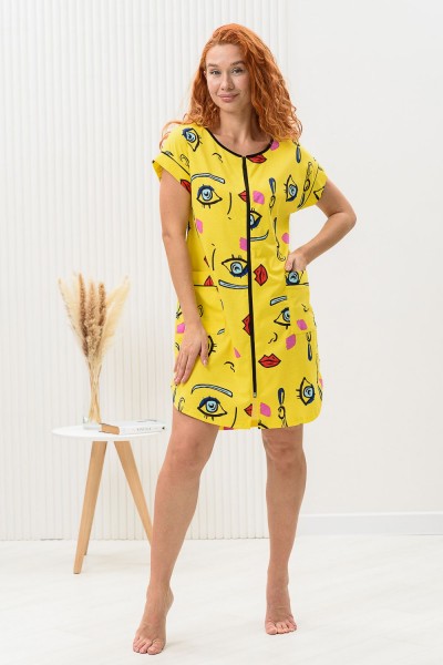 Халат женский 8442 - желтый (НТ)