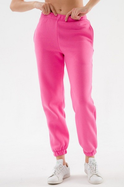 Брюки 89603 с начесом теплые костюмные - розовый (НТ)
