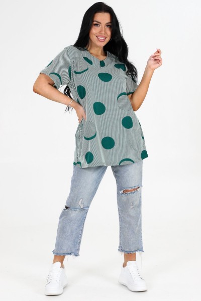 Туника 6087 - зеленая полоска (НТ)