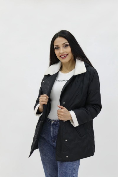 Демисезонная женская куртка Тренд весна осень 921 - черный (НТ)
