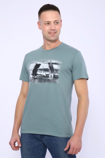футболка мужская 82053 - аква (НТ)