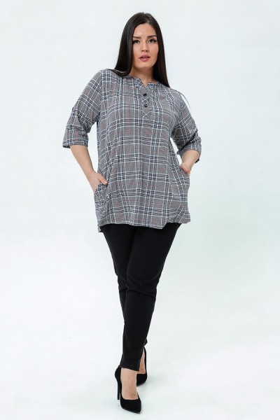 Туника 21552 - серая клетка (НТ)