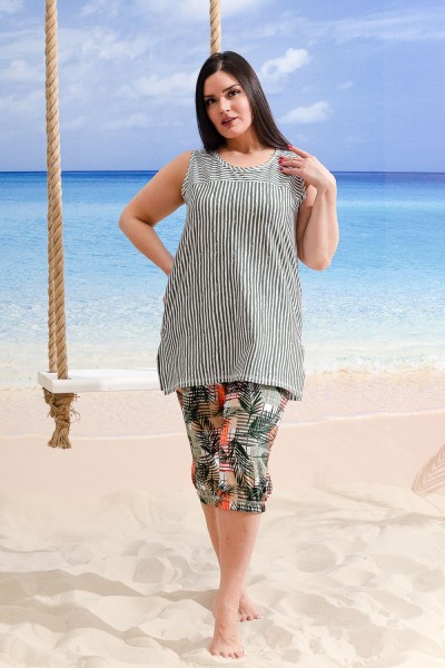 Костюм 9232 - пальмы хаки (НТ)