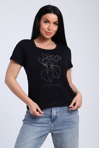 футболка женская 74256 - черный (НТ)