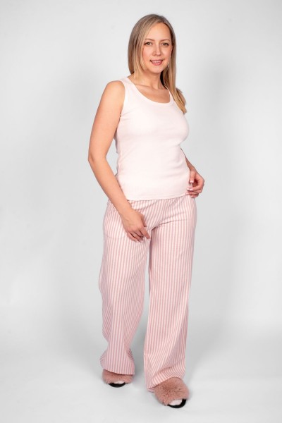 Пижама женская майка+брюки 0935 - розовая полоска (НТ)