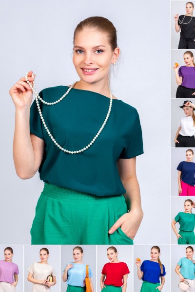 Блуза женская 22275 - темно-зеленый (НТ)